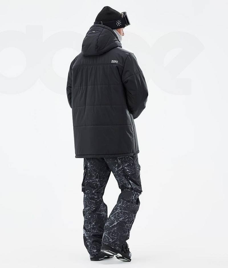 Black Men's Dope Puffer Ski Jackets | India_D1989