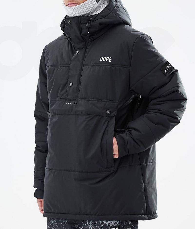 Black Men's Dope Puffer Ski Jackets | India_D1989