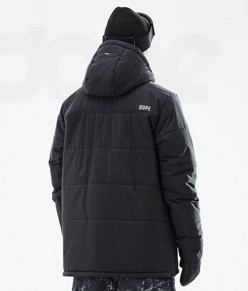 Black Men's Dope Puffer Ski Jackets | India_D1989