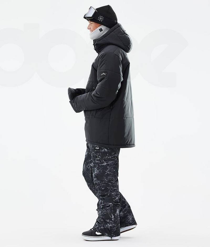 Black Men's Dope Puffer Snowboard Jackets | India_D1085