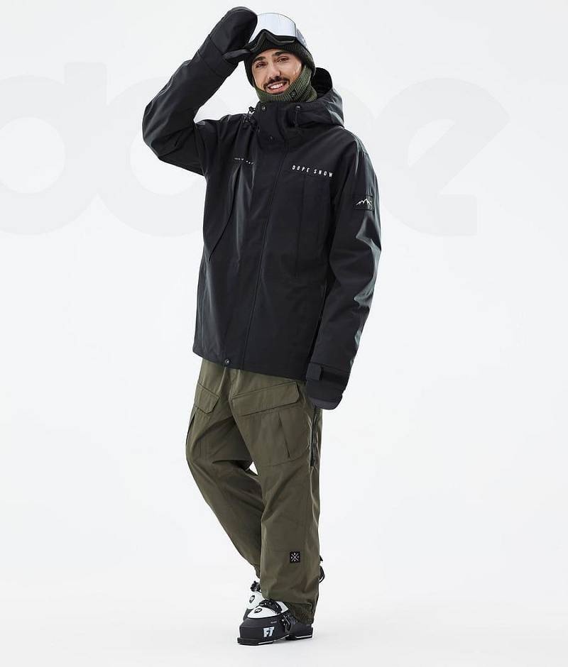 Black Men's Dope Ranger Ski Jackets | India_D1138