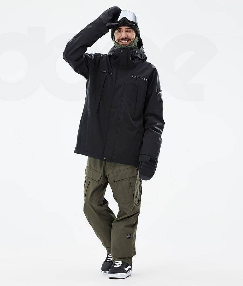 Black Men's Dope Ranger Snowboard Jackets | India_D1238