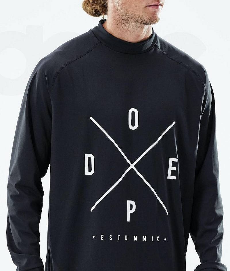 Black Men's Dope Snuggle Base Layer Tops | India_D1235