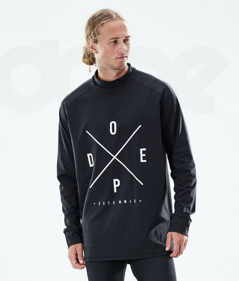 Black Men\'s Dope Snuggle Base Layer Tops | India_D1235