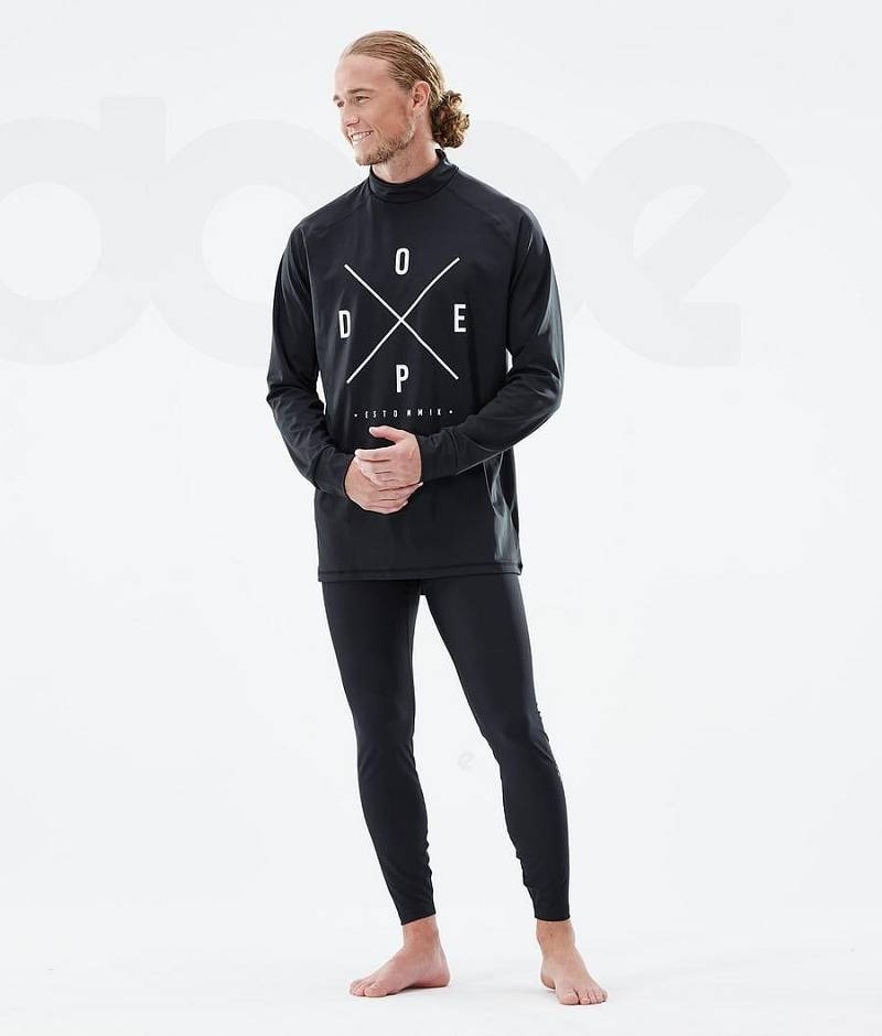 Black Men's Dope Snuggle Base Layer Tops | India_D1165