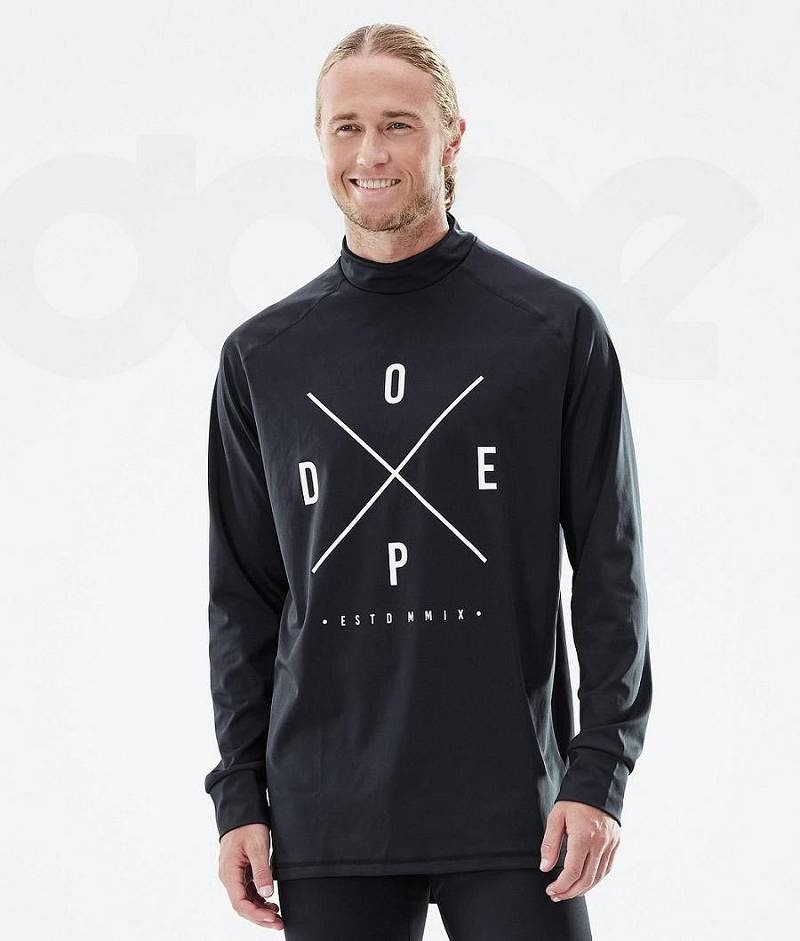 Black Men\'s Dope Snuggle Base Layer Tops | India_D1165