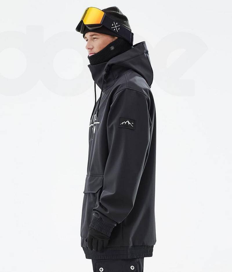 Black Men's Dope Wylie Snowboard Jackets | India_D1837