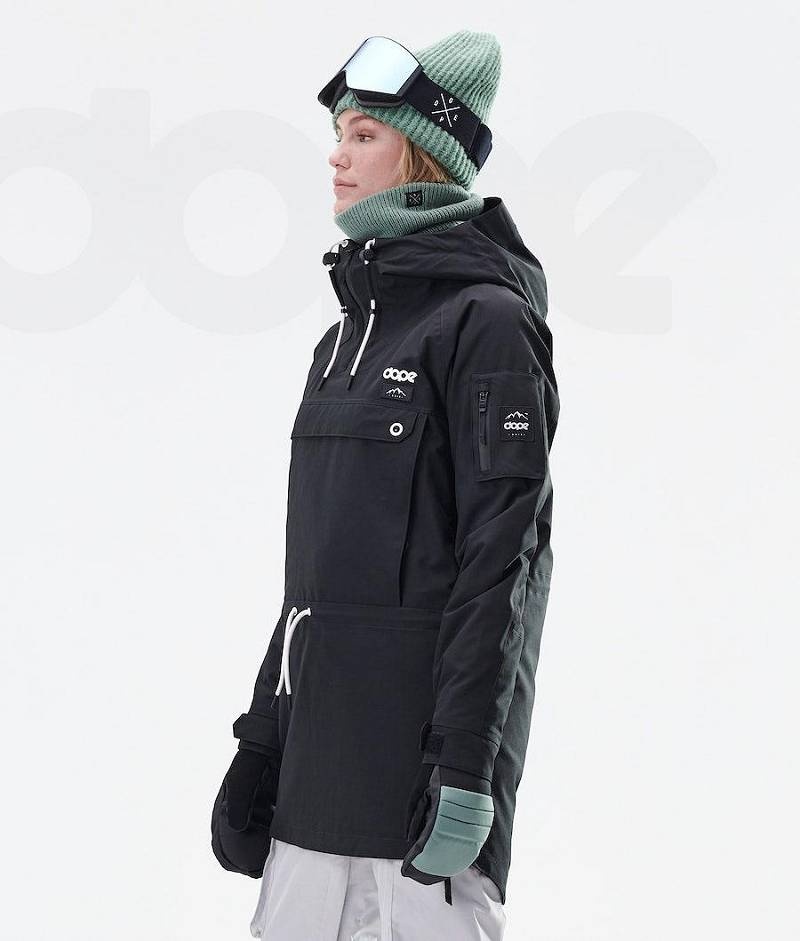 Black Women's Dope Annok Long W Ski Jackets | India_D1277