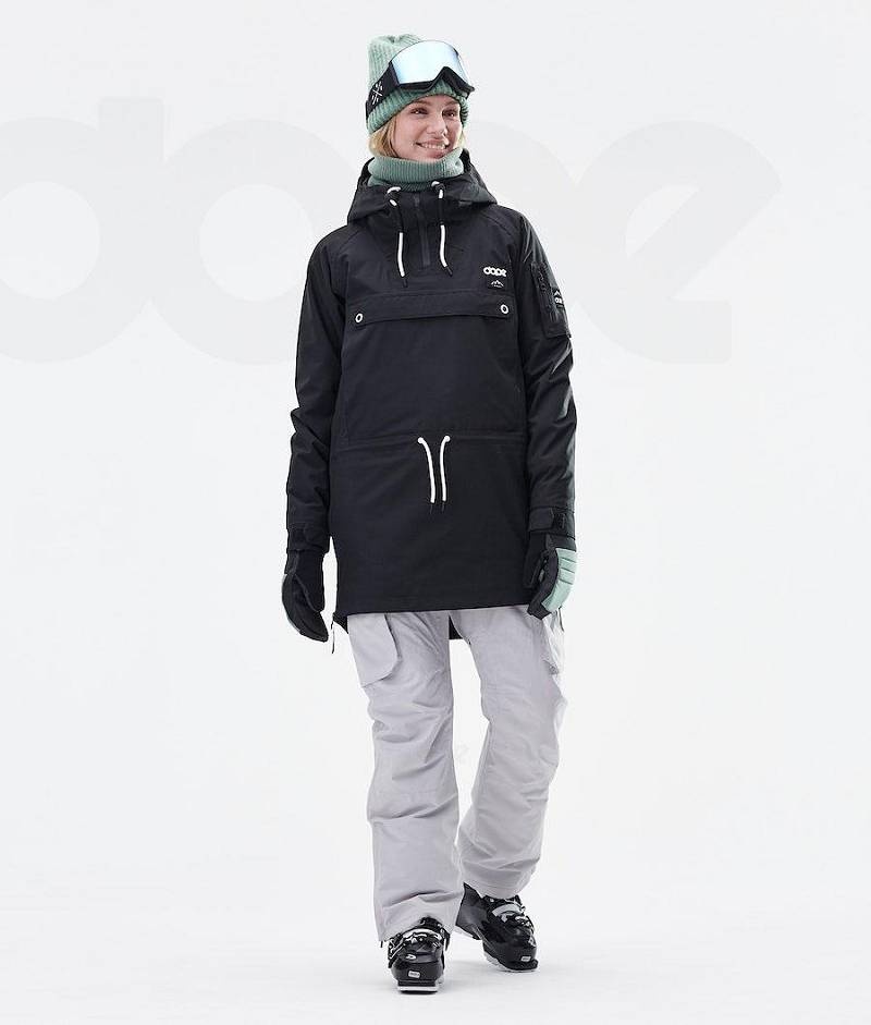 Black Women's Dope Annok Long W Ski Jackets | India_D1277