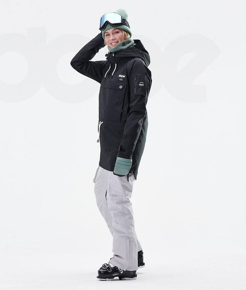 Black Women's Dope Annok Long W Ski Jackets | India_D1277