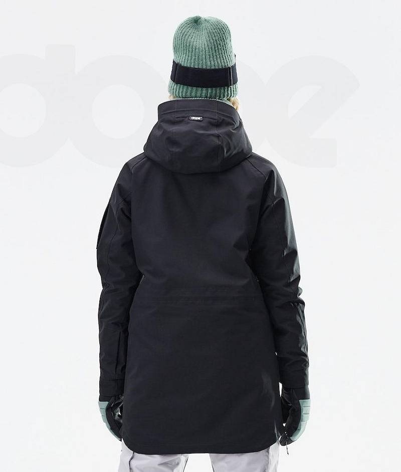 Black Women's Dope Annok Long W Ski Jackets | India_D1277