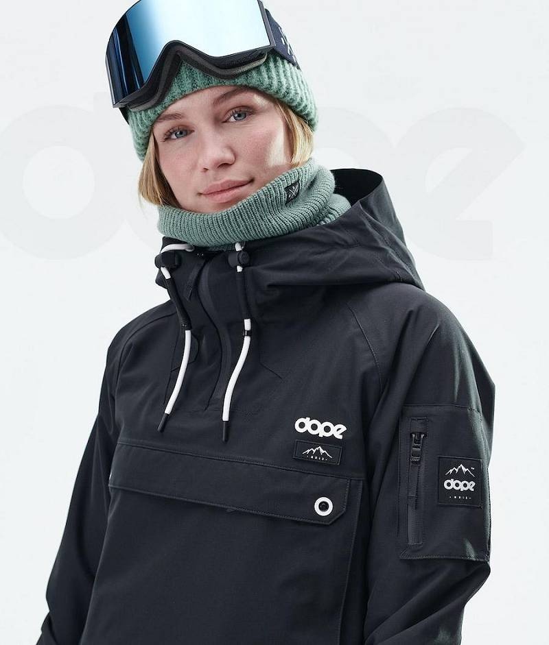 Black Women's Dope Annok Long W Snowboard Jackets | India_D1502