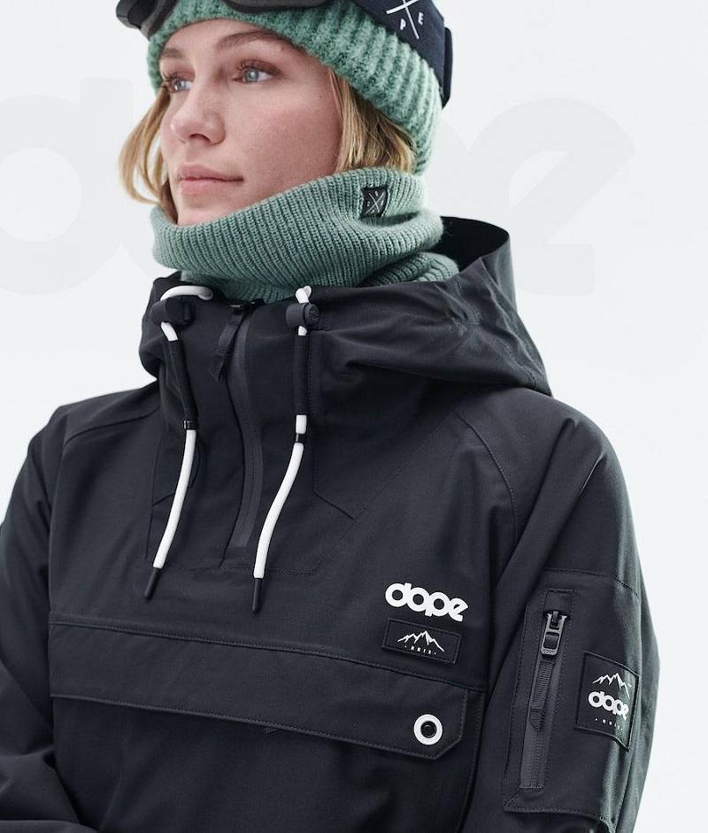 Black Women's Dope Annok Long W Snowboard Jackets | India_D1502