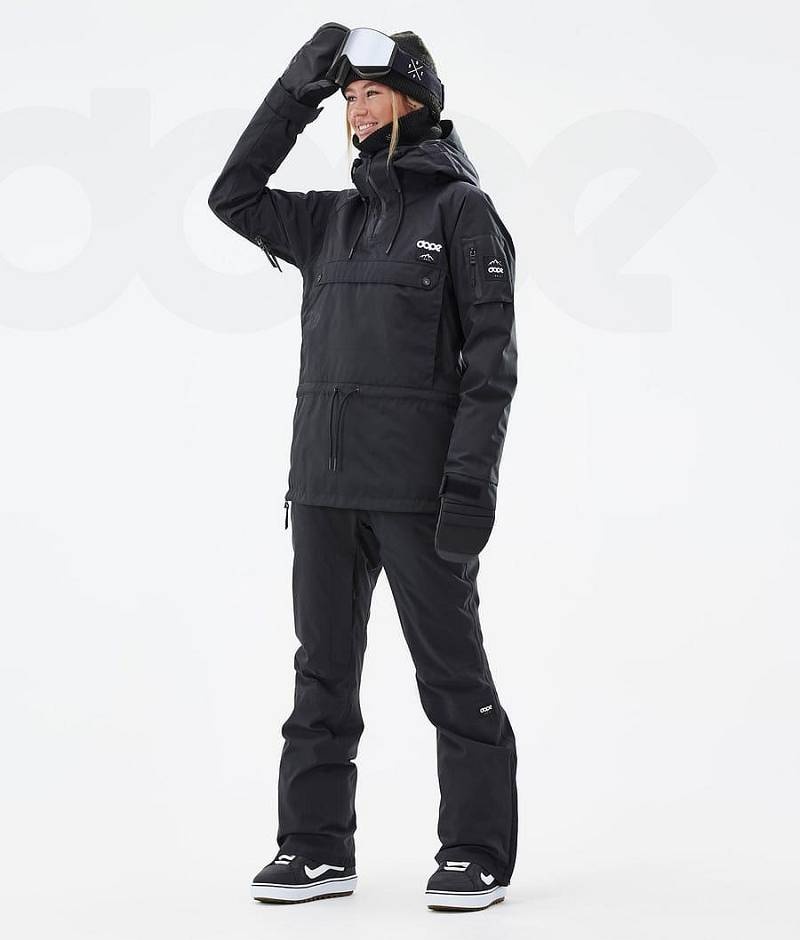 Black Women's Dope Annok W Snowboard Jackets | India_D1140