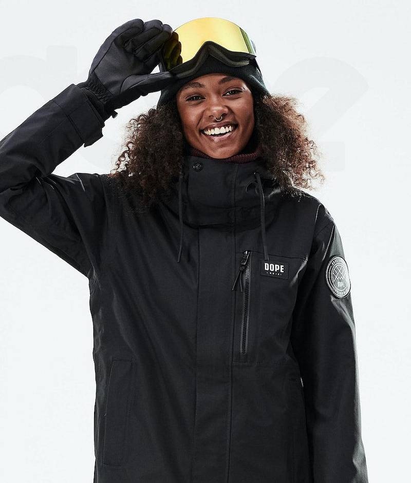 Black Women's Dope Blizzard W Full Zip 2021 Snowboard Jackets | India_D1869