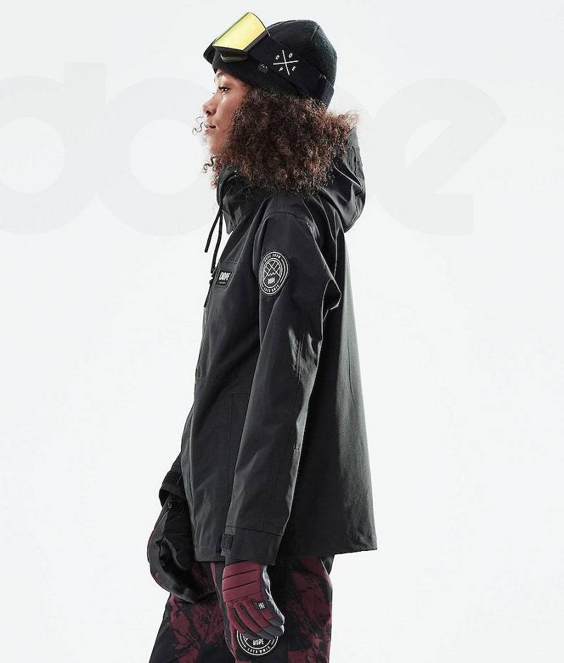 Black Women's Dope Blizzard W Full Zip 2021 Snowboard Jackets | India_D1869