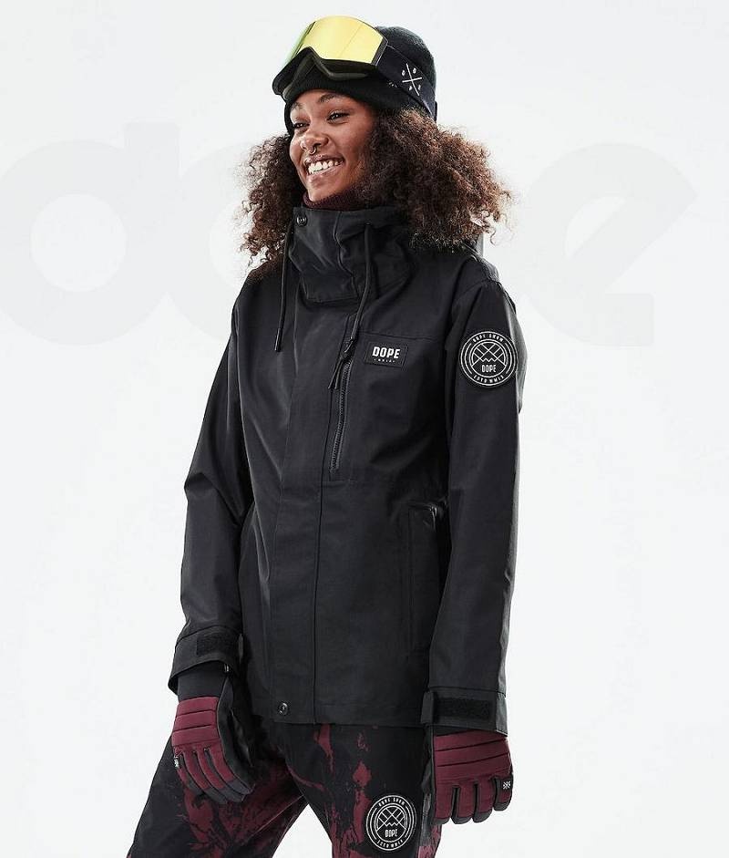 Black Women\'s Dope Blizzard W Full Zip 2021 Snowboard Jackets | India_D1869