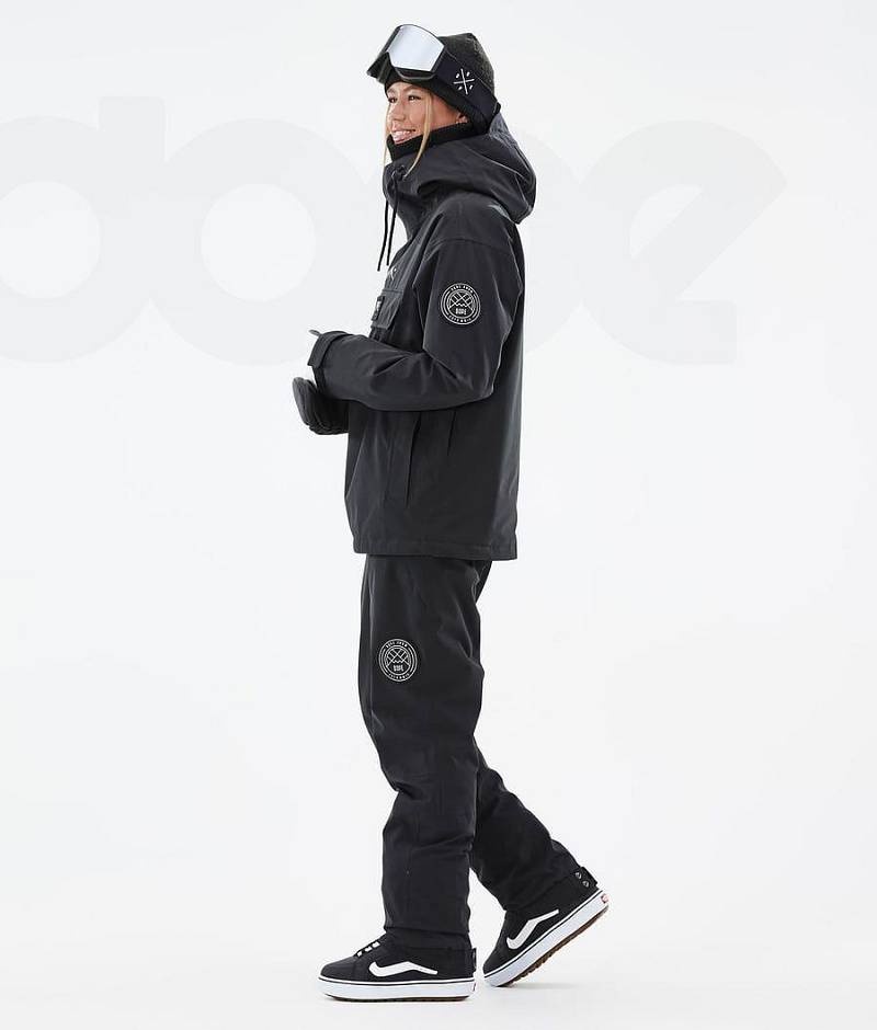 Black Women's Dope Blizzard W Snowboard Jackets | India_D1788