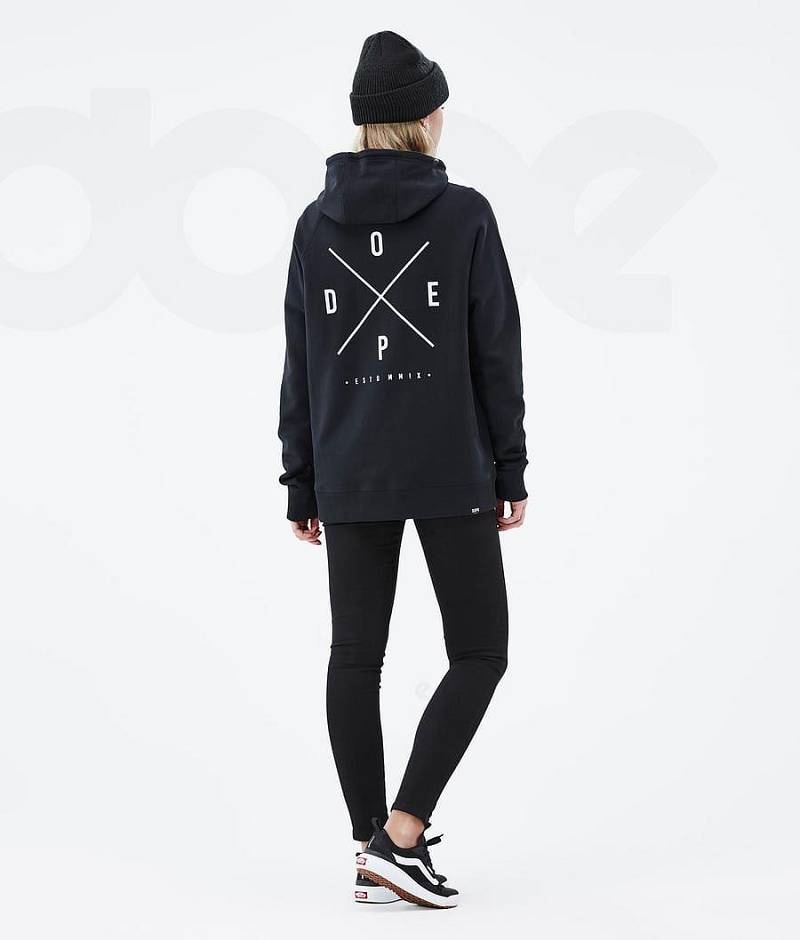 Black Women's Dope Common W Hoodies | India_D1792