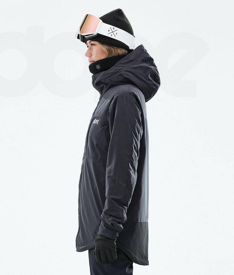 Black Women's Dope Insulated W Snowboard Jackets | India_D2473