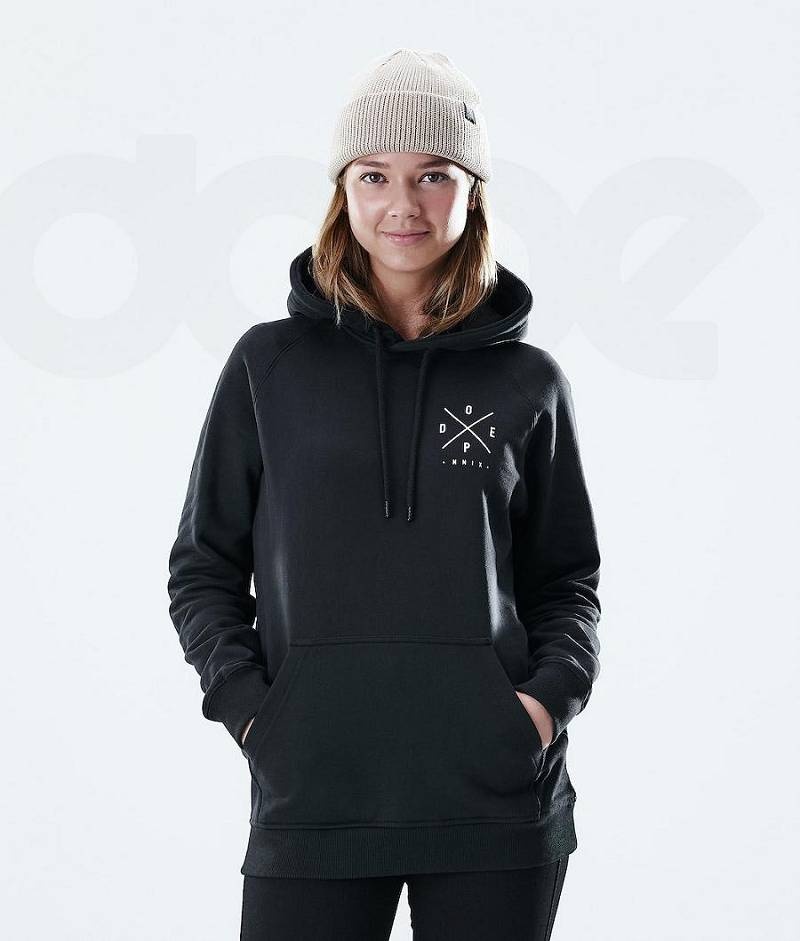 Black Women\'s Dope Regular Hoodies | India_D1698