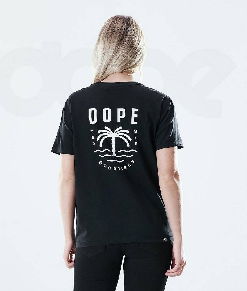 Black Women\'s Dope Regular T-shirts | India_D1303