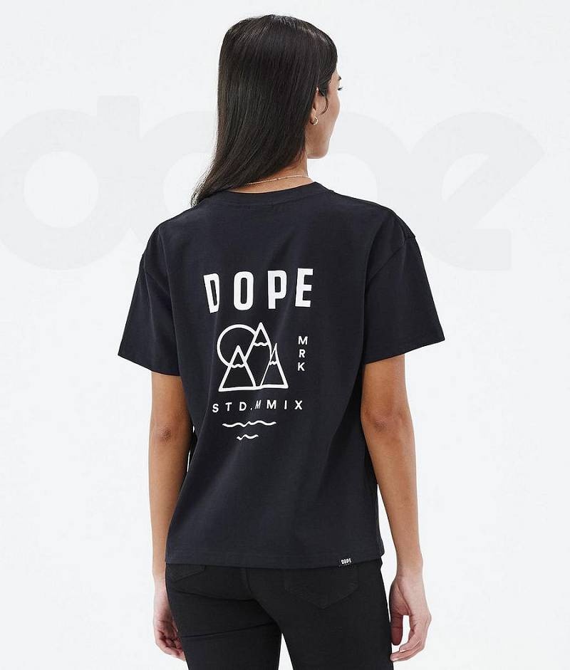 Black Women\'s Dope Standard W T-shirts | India_D2327