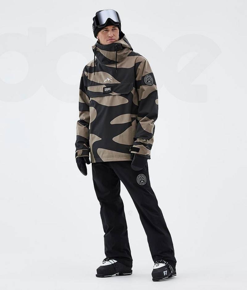 Black / Brown Men's Dope Blizzard Ski Jackets | India_D1864