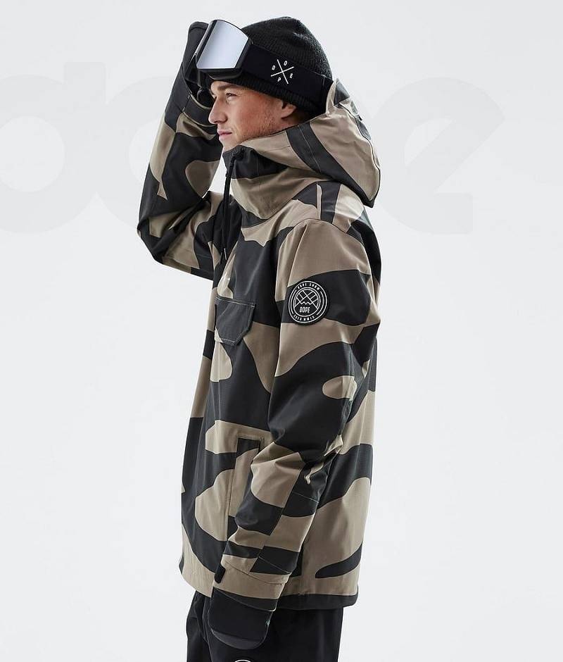 Black / Brown Men's Dope Blizzard Ski Jackets | India_D1864