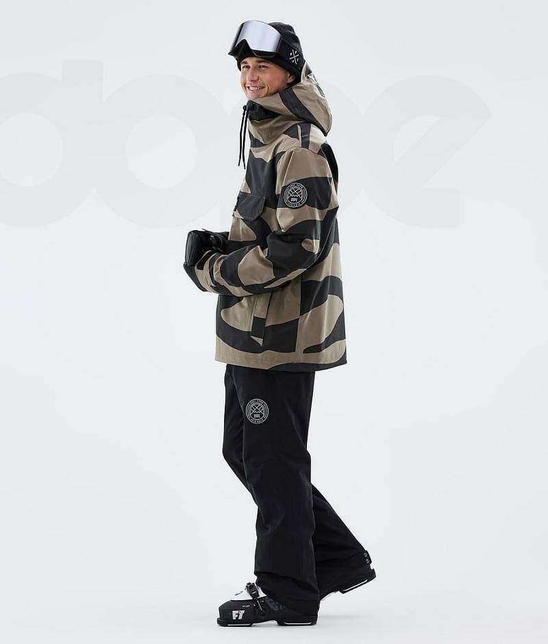 Black / Brown Men's Dope Blizzard Ski Jackets | India_D1864