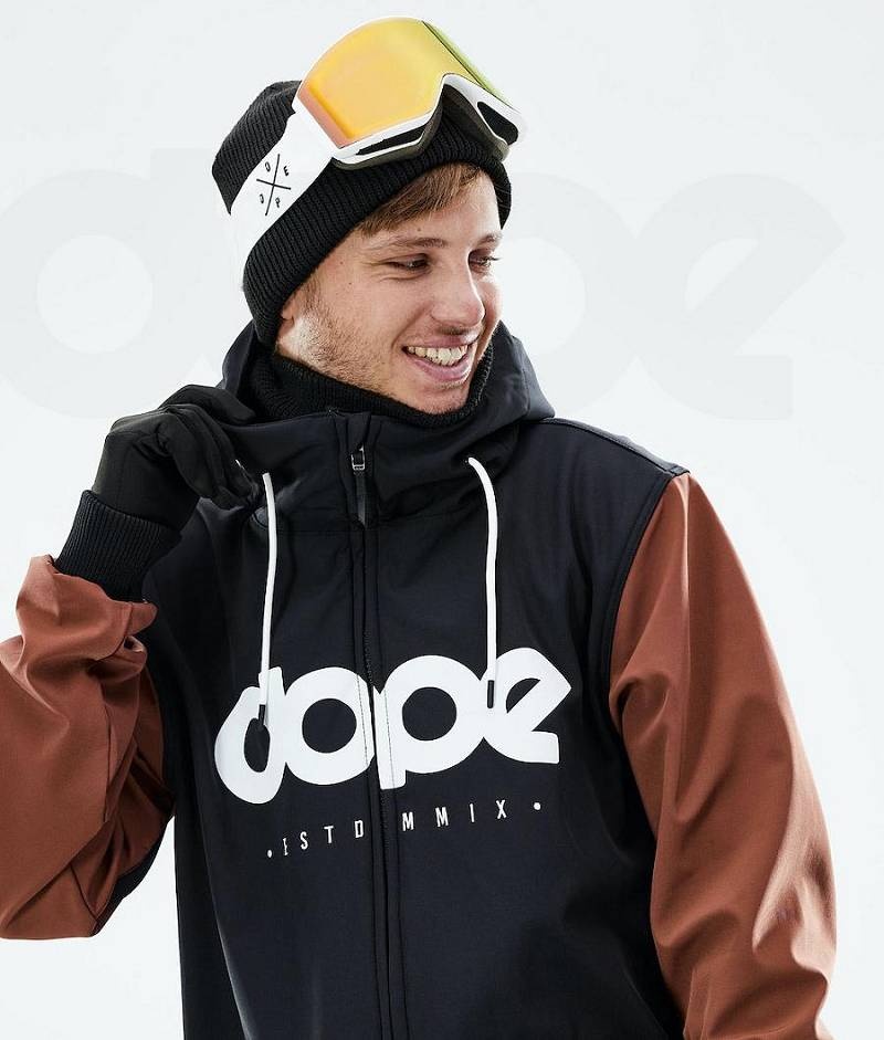 Black / Brown Men's Dope Standard DO Snowboard Jackets | India_D2495