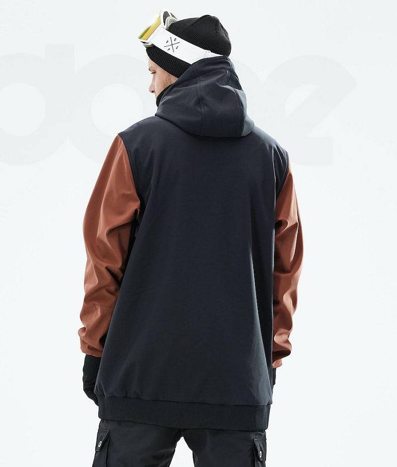 Black / Brown Men's Dope Standard DO Snowboard Jackets | India_D2495