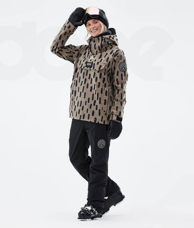 Black / Brown Women's Dope Blizzard W Ski Jackets | India_D1246