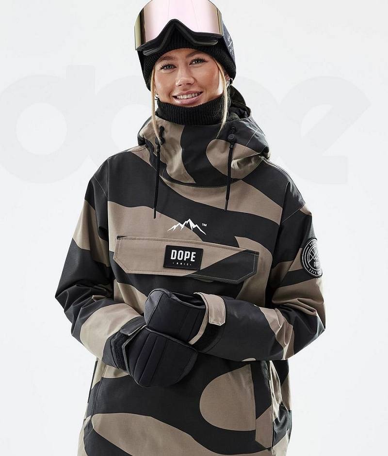 Black / Brown Women's Dope Blizzard W Ski Jackets | India_D1637