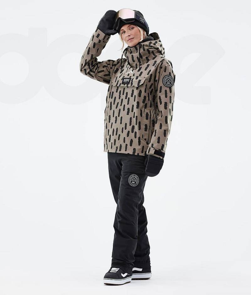 Black / Brown Women's Dope Blizzard W Snowboard Jackets | India_D1806