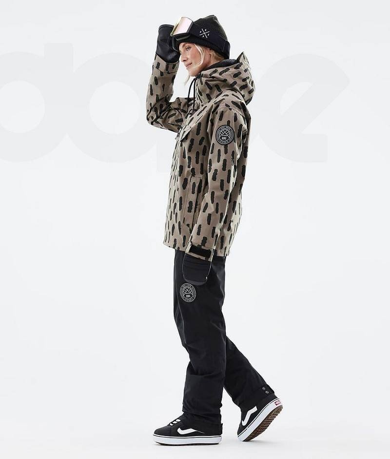 Black / Brown Women's Dope Blizzard W Snowboard Jackets | India_D1806