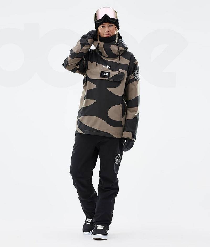 Black / Brown Women's Dope Blizzard W Snowboard Jackets | India_D2318