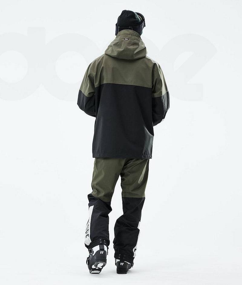 Black / Olive Men's Dope Blizzard LE Ski Jackets | India_D2032