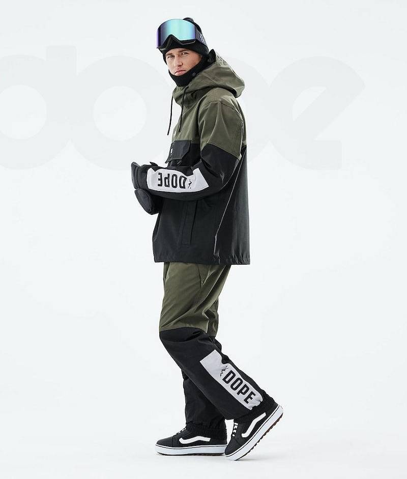 Black / Olive Men's Dope Blizzard LE Snowboard Jackets | India_D2341