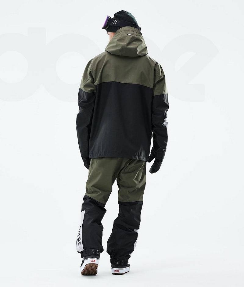 Black / Olive Men's Dope Blizzard LE Snowboard Jackets | India_D2341