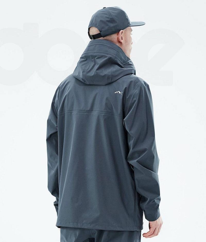 Blue Men's Dope Downpour Outdoor Jackets | India_D1162