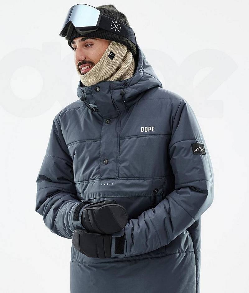 Blue Men's Dope Puffer Ski Jackets | India_D1937