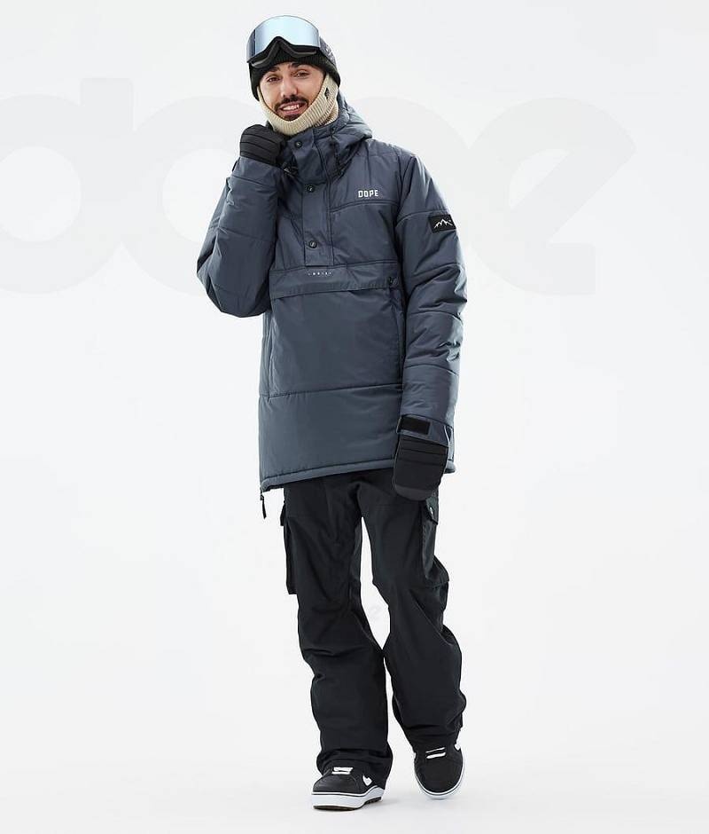 Blue Men's Dope Puffer Snowboard Jackets | India_D1677