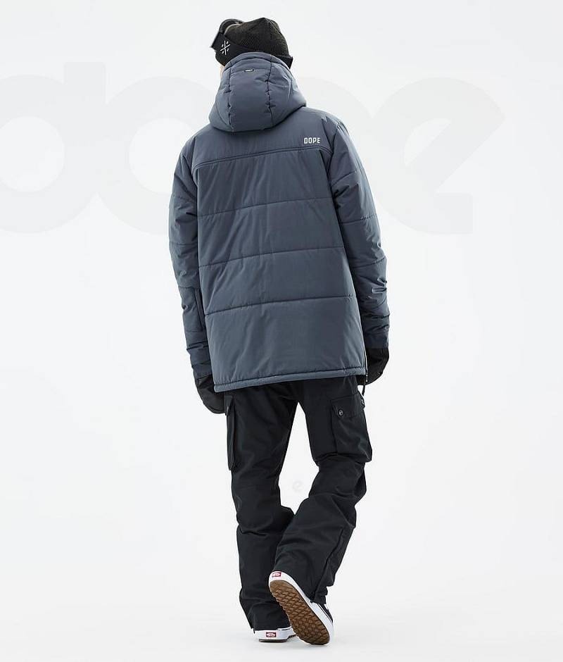 Blue Men's Dope Puffer Snowboard Jackets | India_D1677