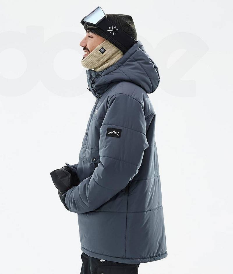 Blue Men's Dope Puffer Snowboard Jackets | India_D1677