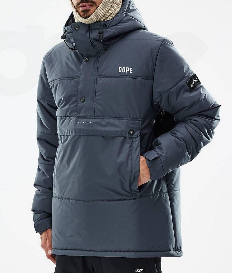 Blue Men's Dope Puffer Snowboard Jackets | India_D1677