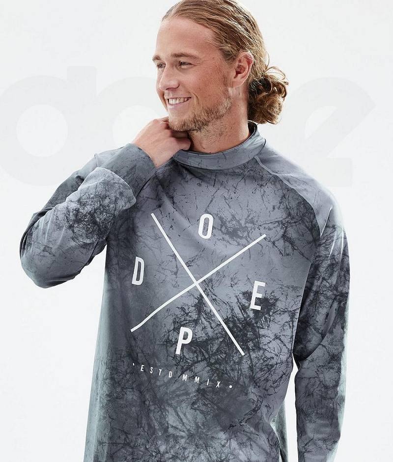 Blue Men's Dope Snuggle Base Layer Tops | India_D2488