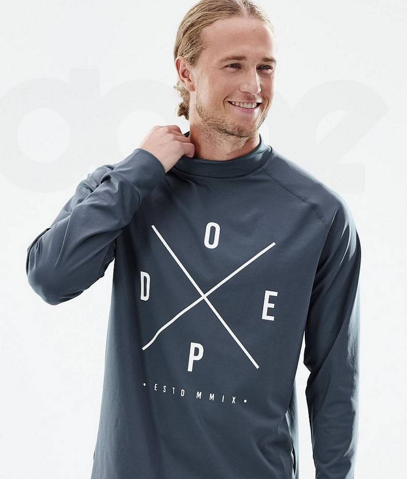 Blue Men's Dope Snuggle Base Layer Tops | India_D2313