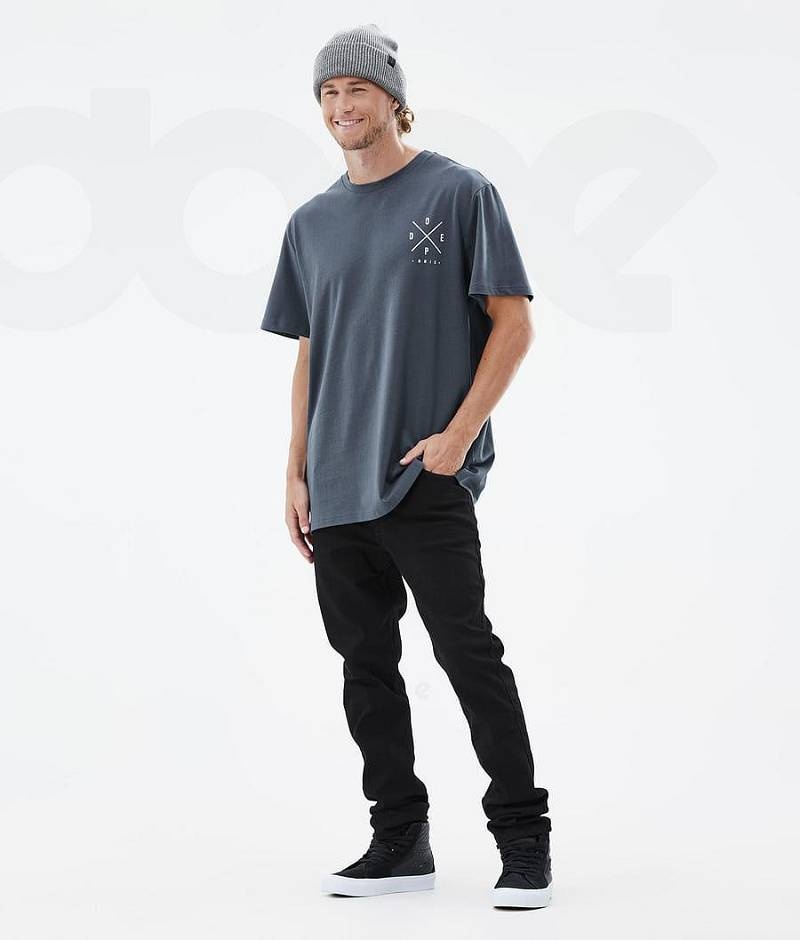 Blue Men's Dope Standard T-shirts | India_D1203