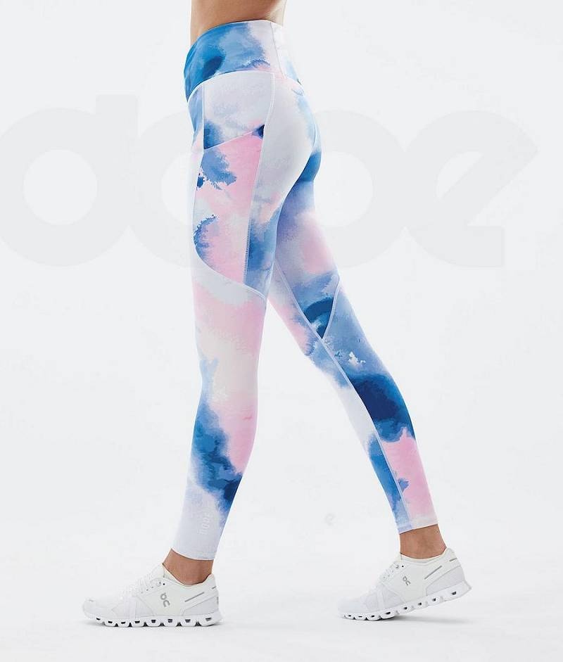 Blue / Pink Women's Dope Lofty Tech Leggings | India_D1820